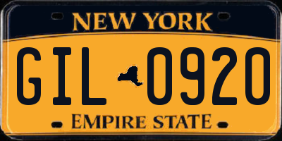 NY license plate GIL0920