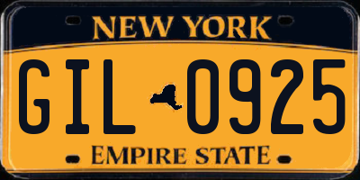 NY license plate GIL0925