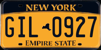 NY license plate GIL0927