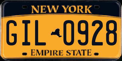 NY license plate GIL0928
