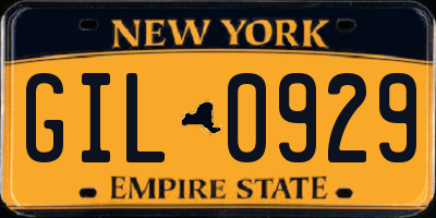 NY license plate GIL0929