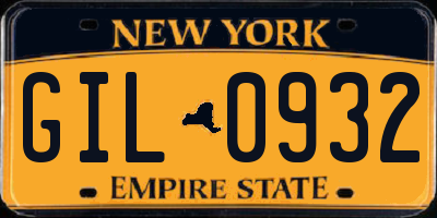 NY license plate GIL0932