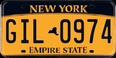 NY license plate GIL0974