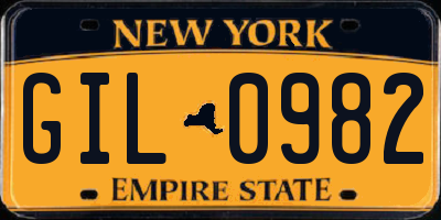 NY license plate GIL0982
