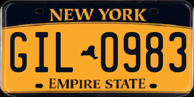 NY license plate GIL0983