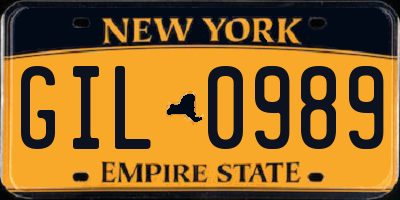 NY license plate GIL0989