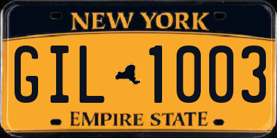 NY license plate GIL1003