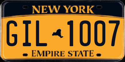 NY license plate GIL1007
