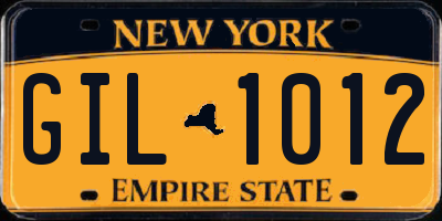 NY license plate GIL1012