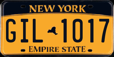 NY license plate GIL1017