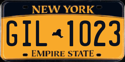 NY license plate GIL1023