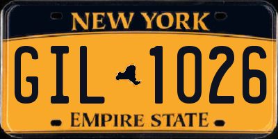 NY license plate GIL1026