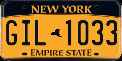 NY license plate GIL1033