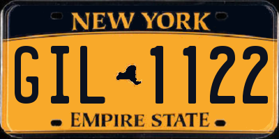 NY license plate GIL1122