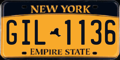 NY license plate GIL1136
