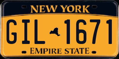 NY license plate GIL1671