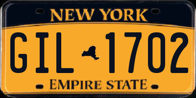NY license plate GIL1702