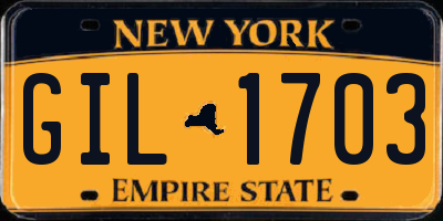 NY license plate GIL1703