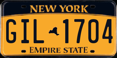 NY license plate GIL1704