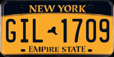 NY license plate GIL1709