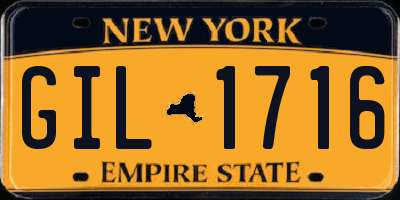 NY license plate GIL1716