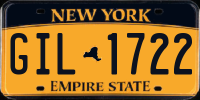 NY license plate GIL1722