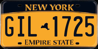 NY license plate GIL1725