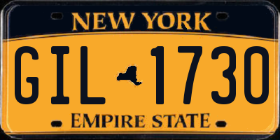 NY license plate GIL1730