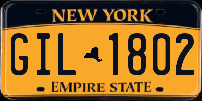 NY license plate GIL1802