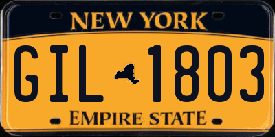 NY license plate GIL1803