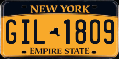 NY license plate GIL1809