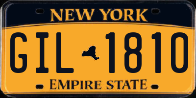 NY license plate GIL1810