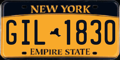 NY license plate GIL1830