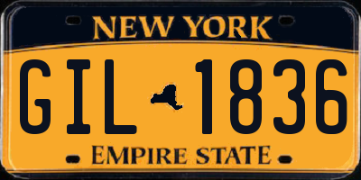 NY license plate GIL1836