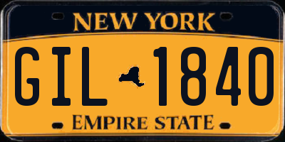 NY license plate GIL1840