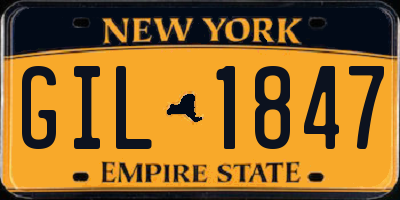 NY license plate GIL1847