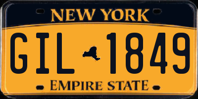 NY license plate GIL1849