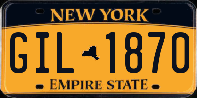 NY license plate GIL1870