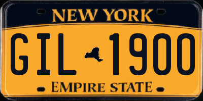 NY license plate GIL1900
