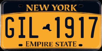 NY license plate GIL1917