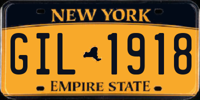NY license plate GIL1918