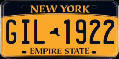 NY license plate GIL1922