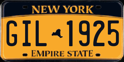 NY license plate GIL1925