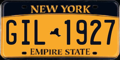 NY license plate GIL1927