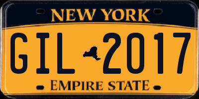 NY license plate GIL2017
