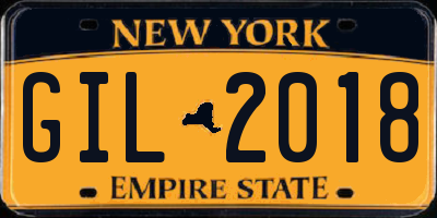 NY license plate GIL2018