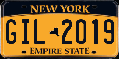 NY license plate GIL2019
