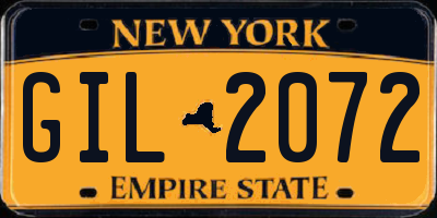 NY license plate GIL2072