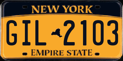 NY license plate GIL2103