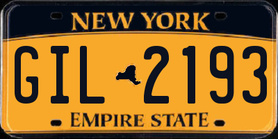 NY license plate GIL2193